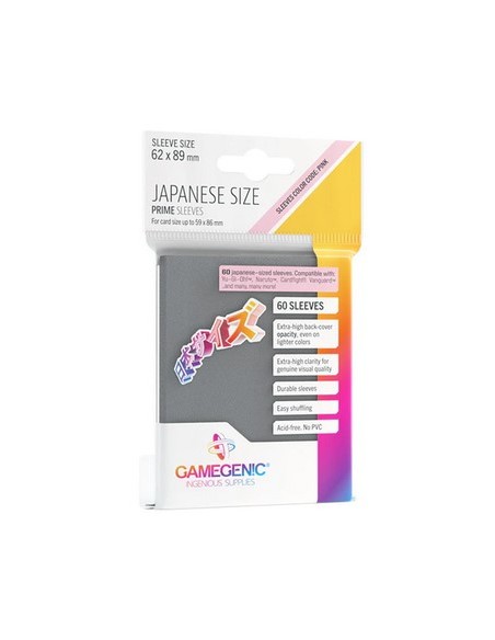 60 JAPANESE SIZE PRIME SLEEVES - DARK GRAY