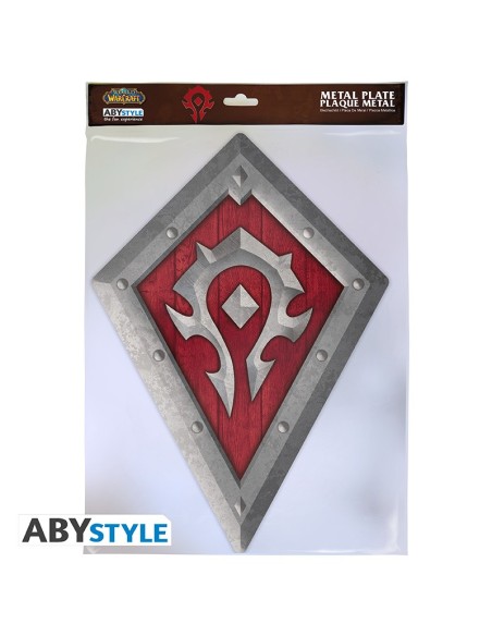 WORLD OF WARCRAFT - HORDE SHIELD - METAL PLATE 25X35 CM