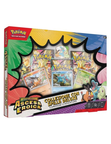 POKEMON - COLLEZIONE ASCESA EROICA CON SPILLA DELUXE COMPAGNI DAVVENTURA