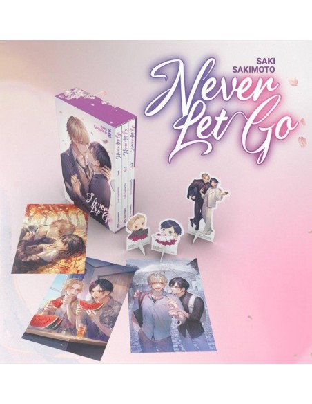 NEVER LET GO - BOX - (contiene: 3 VOLUMI DELLA SERIE, 3 ILLUSTRATION CARD, 3 SPECIALI STAND-UP FIGURE)