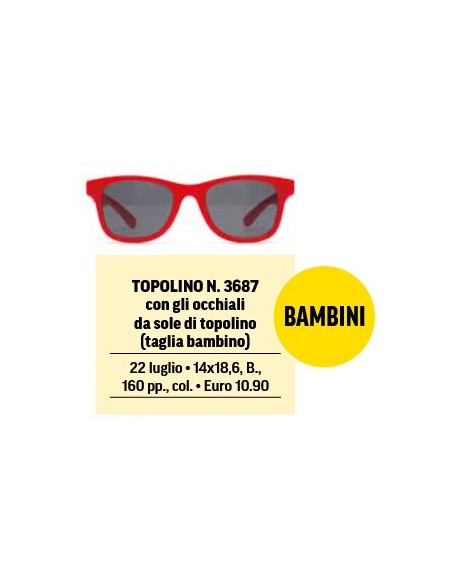 TOPOLINO 3687 CON GLI OCCHIALI DI TOPOLINO TAGLIA BAMBINO