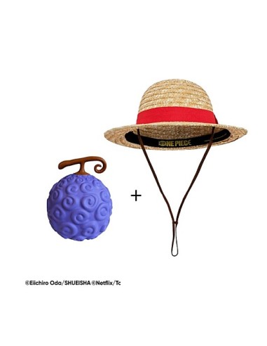 ONE PIECE - PACK FRUTTO SQUISHY + CAPPELLO LUFFY