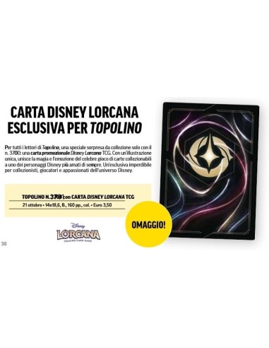 TOPOLINO 3701 CON CARTA DISNEY LORCANA...