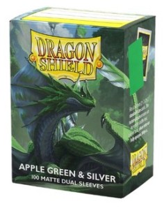 100 BUSTINE STANDARD - MATTE DUAL SLEEVES - GREEN & SILVER