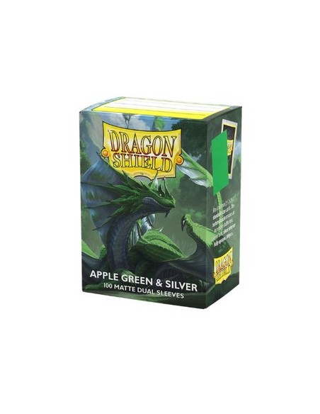 100 BUSTINE STANDARD - MATTE DUAL SLEEVES - GREEN & SILVER