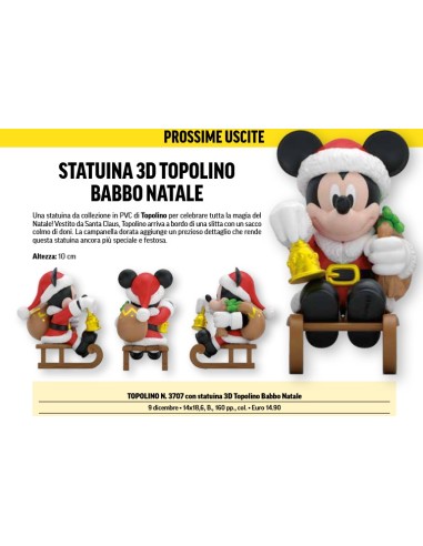 TOPOLINO 3707 CON STATUINA 3D TOPOLINO BABBO...