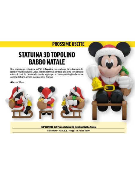 TOPOLINO 3707 CON STATUINA 3D TOPOLINO BABBO NATALE