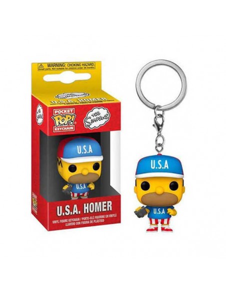 SIMPSONS POP! USA HOMER KEYCHAINS